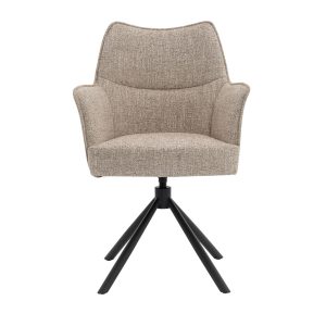 DÉJA Living Eetkamerstoel Zayn – Beige/Zwart – Draaibaar – Set van 2 DÉJA Living Eetkamerstoel Zayn – Beige/Zwart – Draaibaar – Set van 2