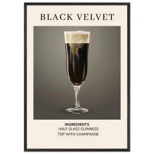 Artfulprints Poster met Lijst Black Velvet cocktail – Ingrediënten – 7