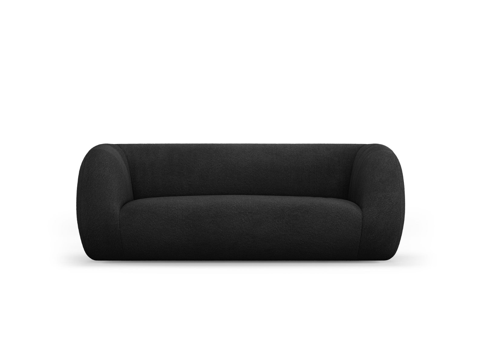 Cosmopolitan Design Bank Essen 2-zits, boucle, zwart - 95x210x86cm