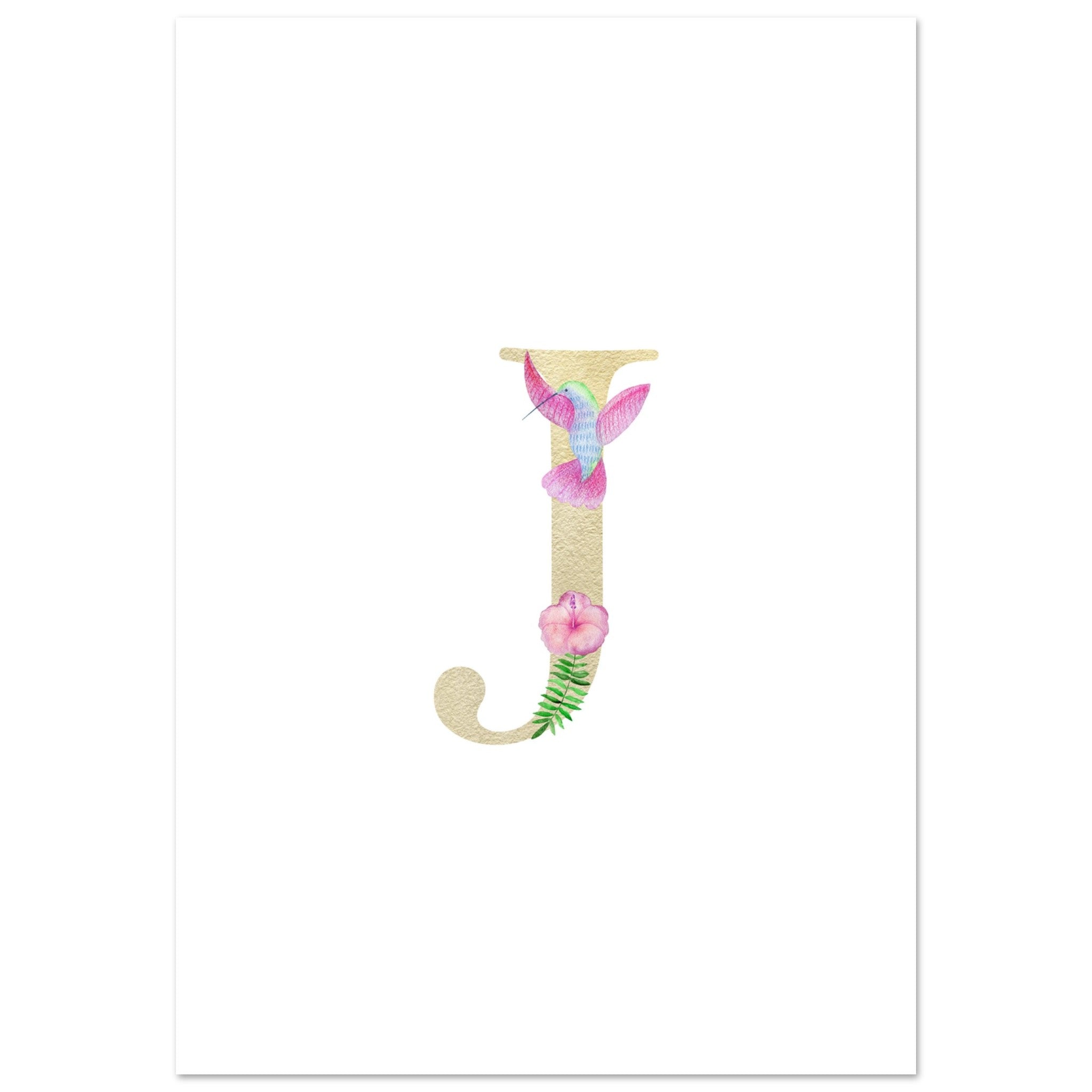 Artfulprints Poster Letter J kindernaam - 70x100 cm - Meerkleurig
