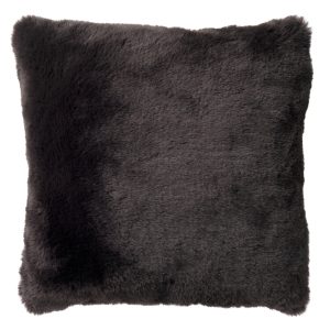 ZAYA – sierkussen 60×60 cm – bontlook – extra groot – Raven – zwart