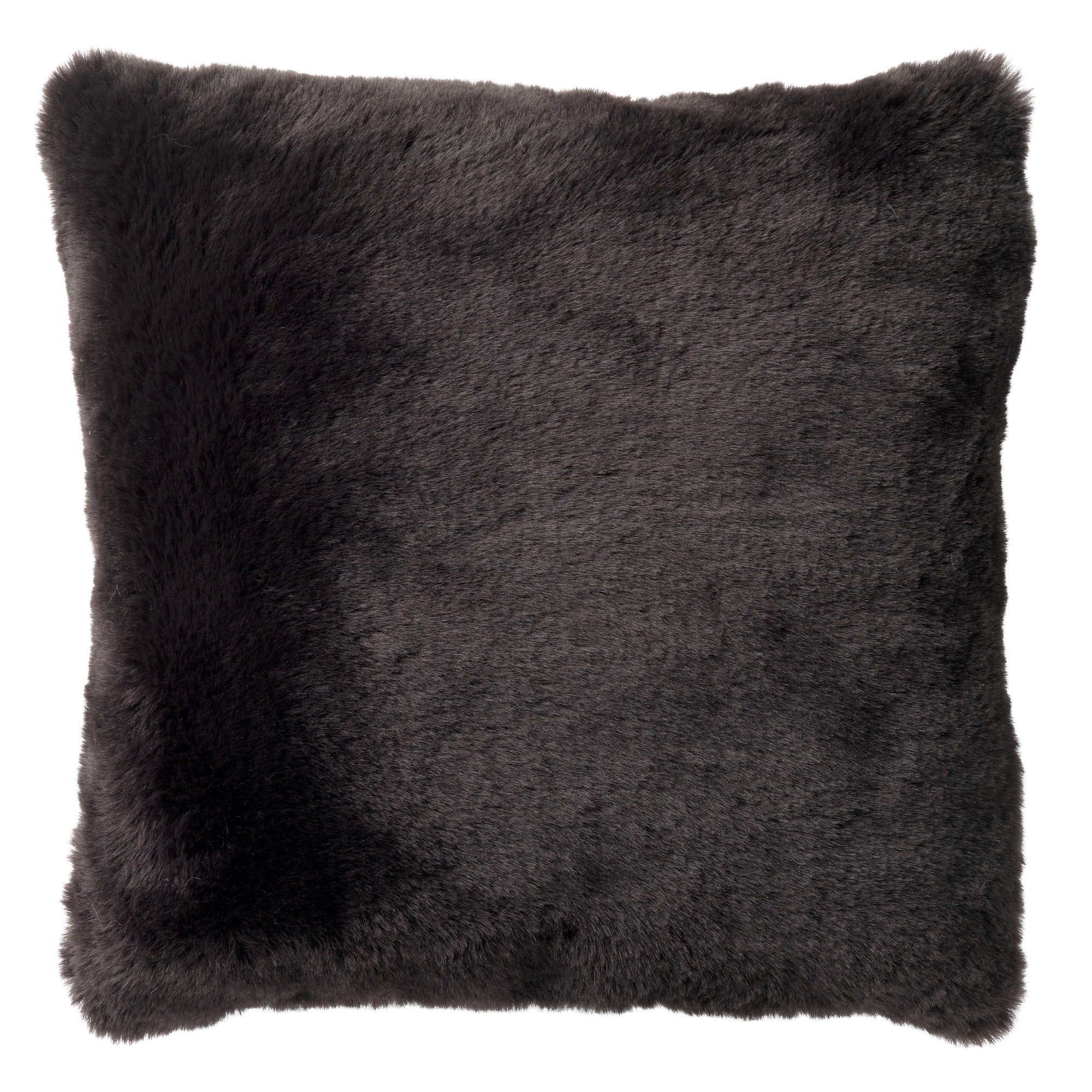 ZAYA - sierkussen 60x60 cm - bontlook - extra groot - Raven - zwart
