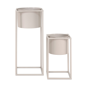 Artichok Finnley staande bloempot beige – set van 2 Artichok Finnley staande bloempot beige – set van 2