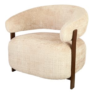 DÉJA Living Fauteuil Kalmar – Taupe/Walnoot Stof – 76x71x70cm DÉJA Living Fauteuil Kalmar – Taupe/Walnoot Stof – 76x71x70cm