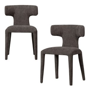 WOOOD eetkamerstoelen Permit – Polyester – Espresso – Set van 2