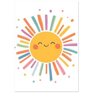 Artfulprints Poster Warme zonnestraal – A4 21×29.7 cm – Geel