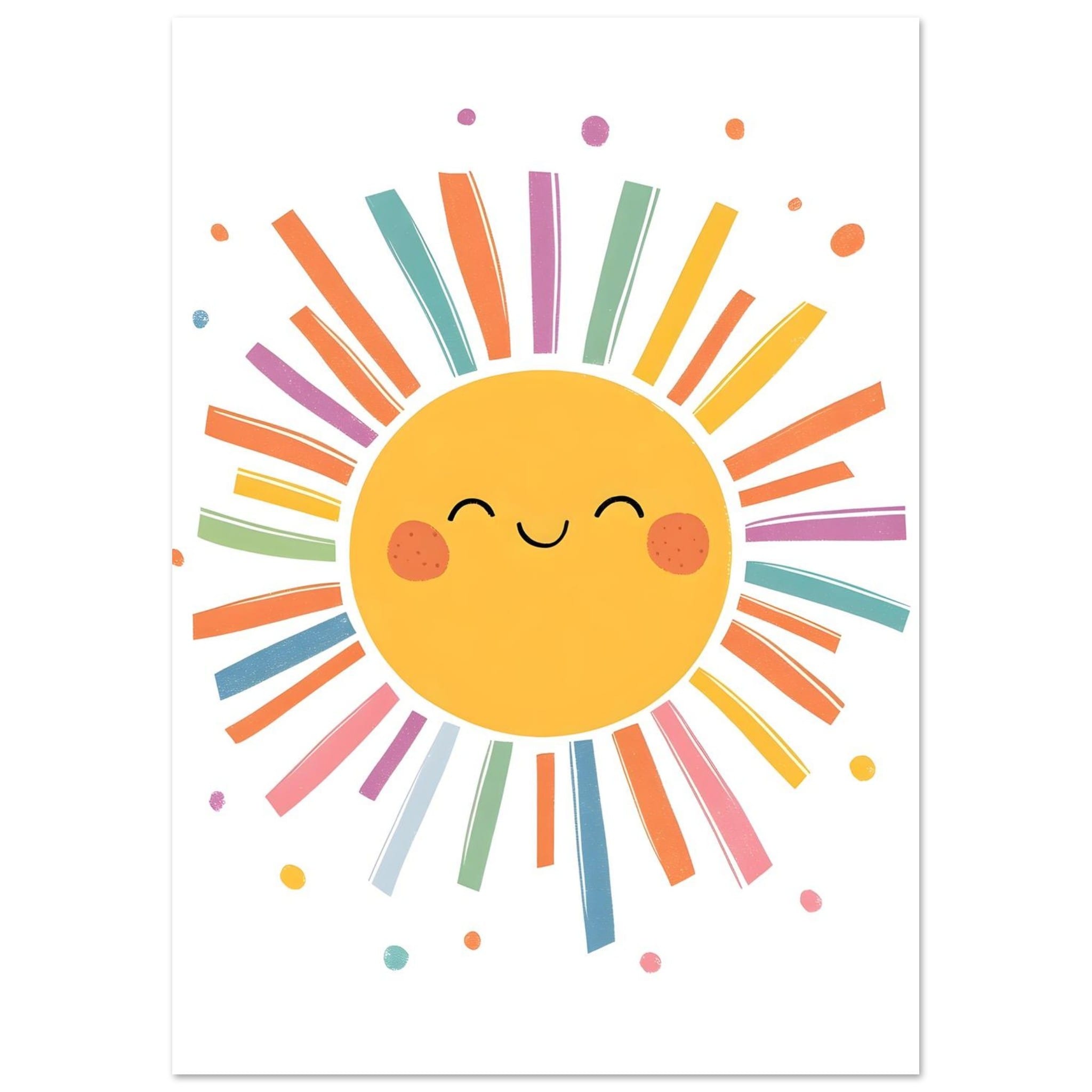 Artfulprints Poster Warme zonnestraal - A4 21x29.7 cm - Geel