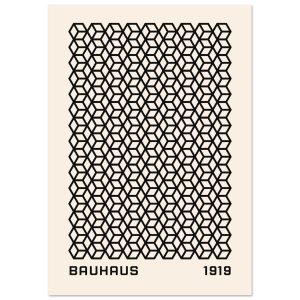 Artfulprints Poster Bauhaus – 1919 beehive – 70×100 cm – Zwart / Wit Artfulprints Poster Bauhaus – 1919 beehive – 70×100 cm – Zwart / Wit