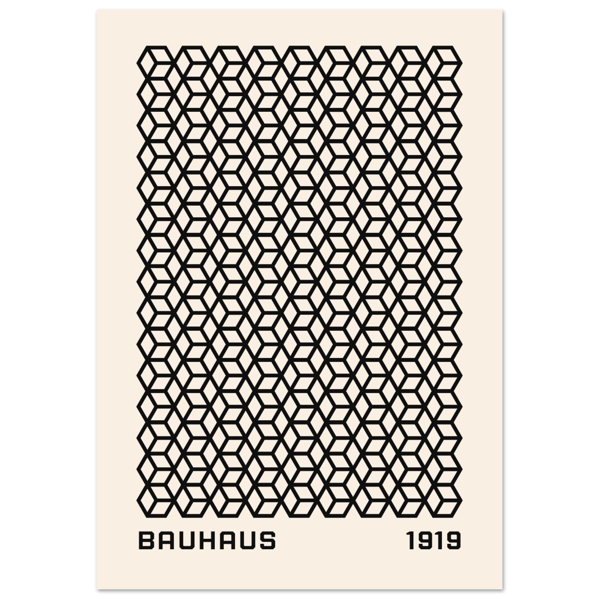 Artfulprints Poster Bauhaus - 1919 beehive - 70x100 cm - Zwart / Wit