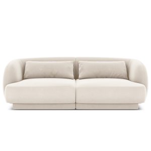 Cosmopolitan Design Bank Tulum 2-zits, flueel, lichtbeige – 90x180x70c Cosmopolitan Design Bank Tulum 2-zits, flueel, lichtbeige – 90x180x70c