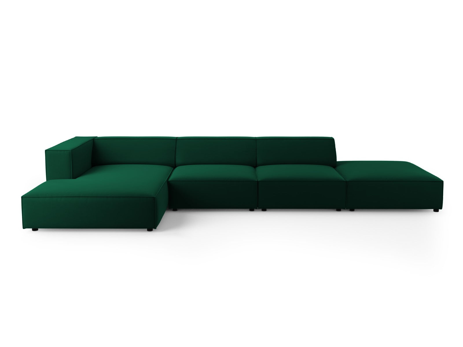 Cosmopolitan Design linker hoekbank Arendal 5-zits, flueel, flessengro