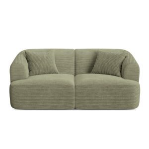 Cosmopolitan Design Modulaire bank Campi 2-zits, ribfluwelen mosgroen Cosmopolitan Design Modulaire bank Campi 2-zits, ribfluwelen mosgroen