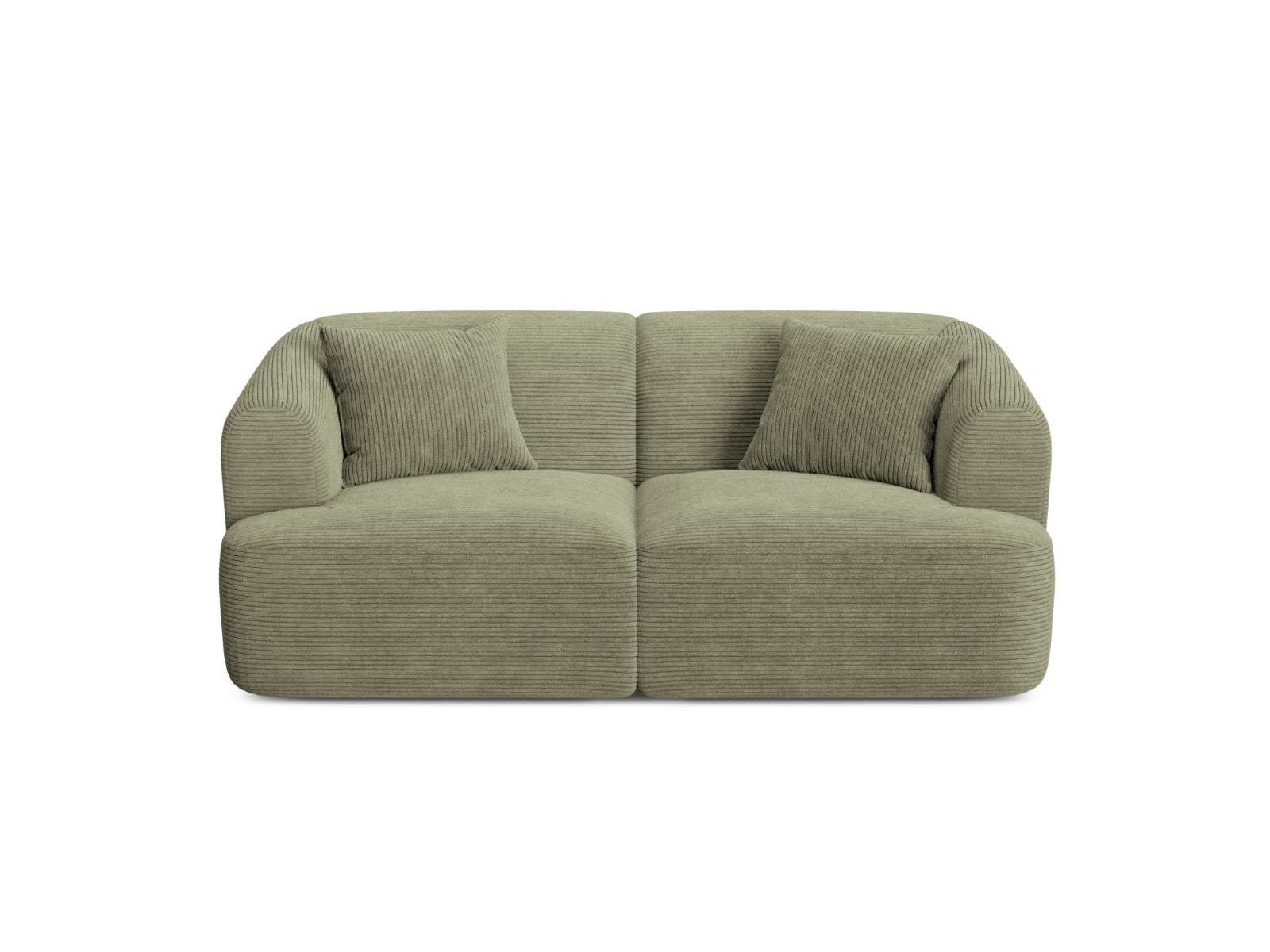 Cosmopolitan Design Modulaire bank Campi 2-zits, ribfluwelen mosgroen