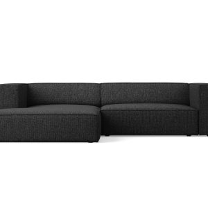 Cosmopolitan Design linker hoekbank Arendal 3-zits, chenille, zwart – Cosmopolitan Design linker hoekbank Arendal 3-zits, chenille, zwart –
