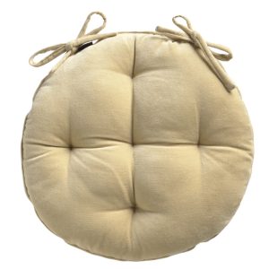 Calma House Stoelkussen Velour – Ecru – Diam. 40×4 Calma House Stoelkussen Velour – Ecru – Diam. 40×4