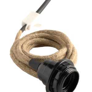 Calma House Jutekabel met E27-lampfitting en aansluitdoos Cable – Natu Calma House Jutekabel met E27-lampfitting en aansluitdoos Cable – Natu