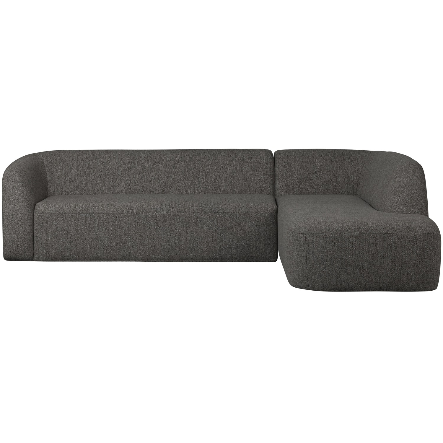 WOOOD hoekbank rechts Sloping - Polyester - Grijs/Zwart Melange