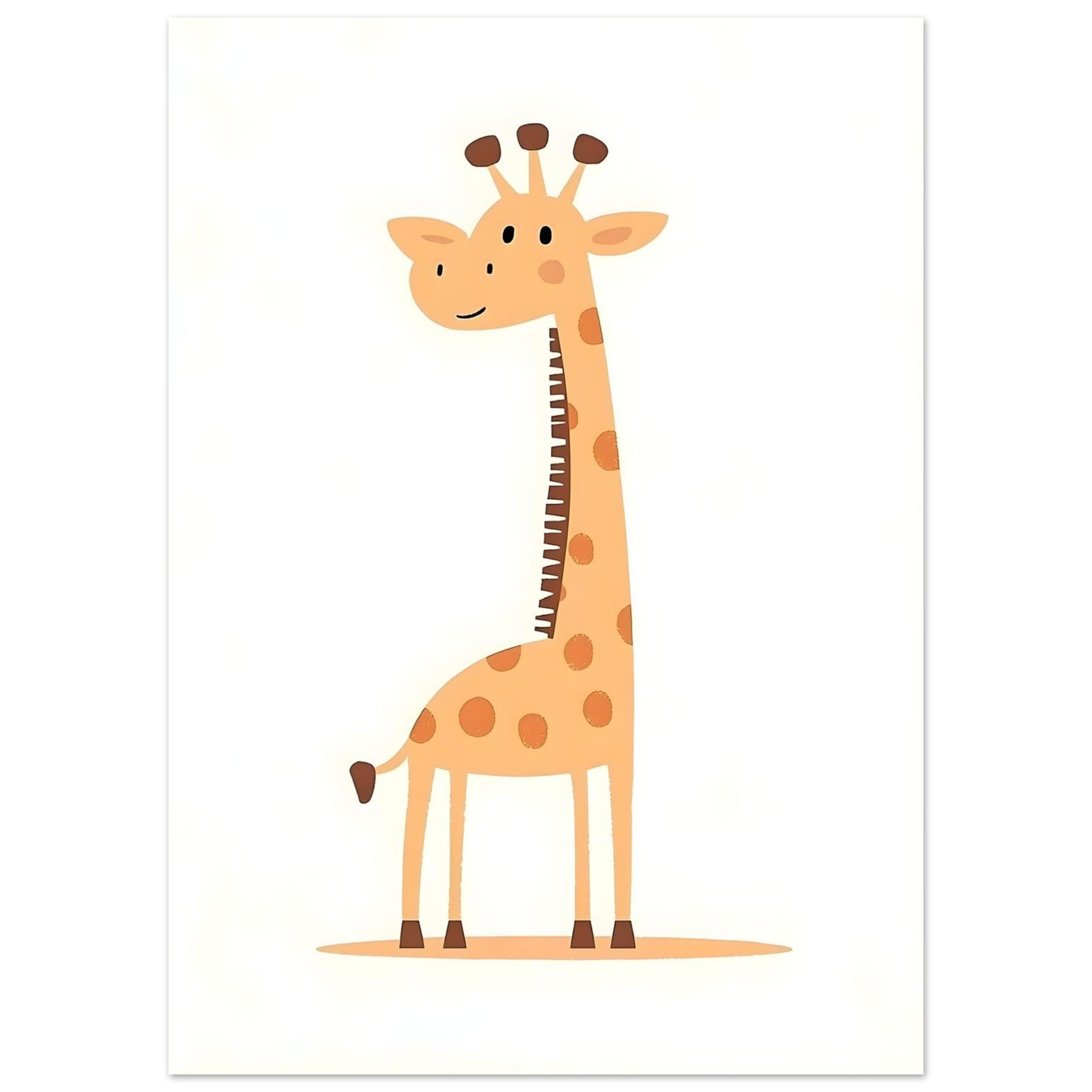 Artfulprints Poster Kleine giraffe - 50x70 cm - Geel