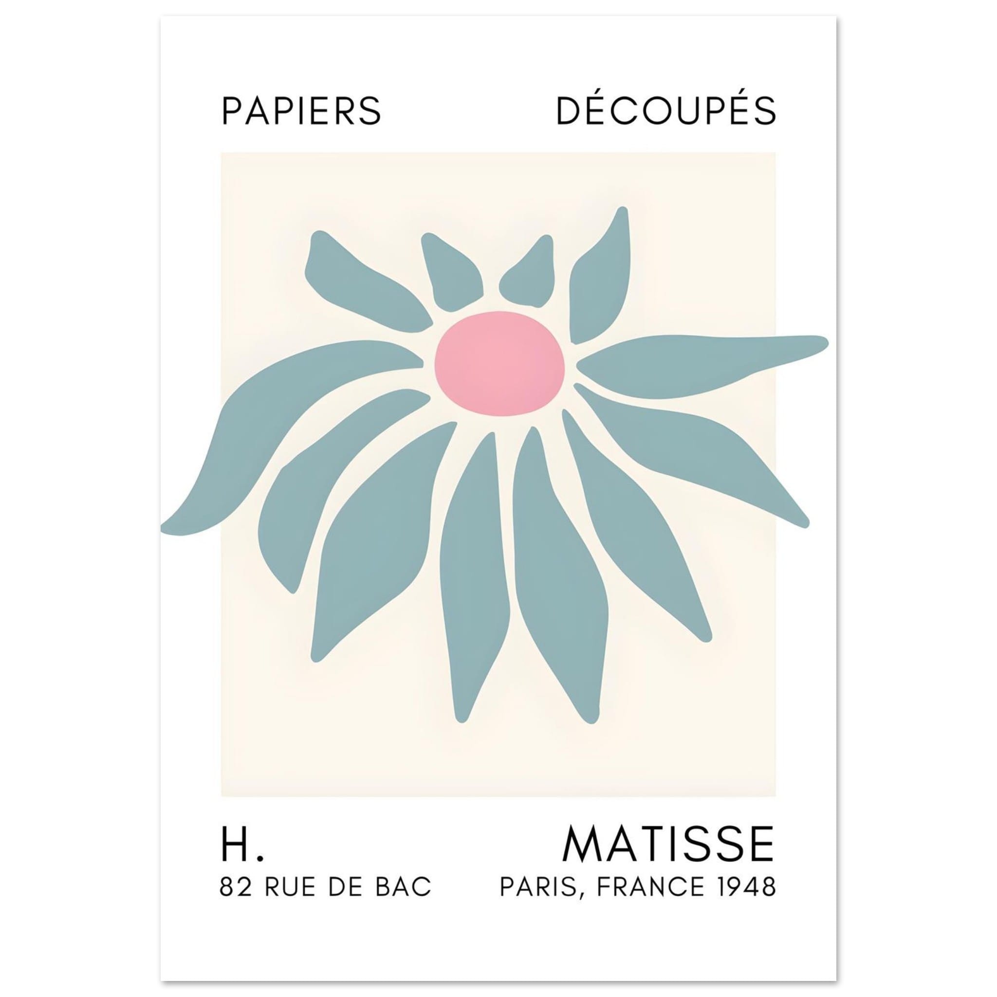 Artfulprints Poster Matisse – Deep sea dance turquoise - 30x40 cm - Tu