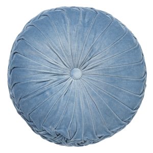 KAJA – sierkussen Ø40 cm – rond – velvet – Provincial Blue – blauw KAJA – sierkussen Ø40 cm – rond – velvet – Provincial Blue – blauw