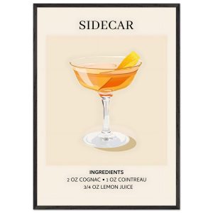 Artfulprints Poster met Lijst Sidecar cocktail I – Ingrediënten – 70×1 Artfulprints Poster met Lijst Sidecar cocktail I – Ingrediënten – 70×1