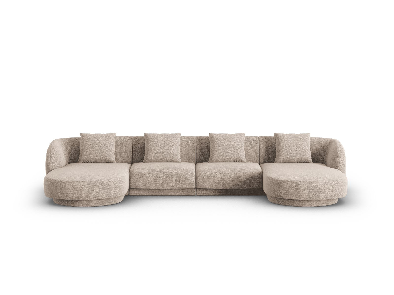 Cosmopolitan Design Panoramische bank Tulum 5-zits, chenille, beige -