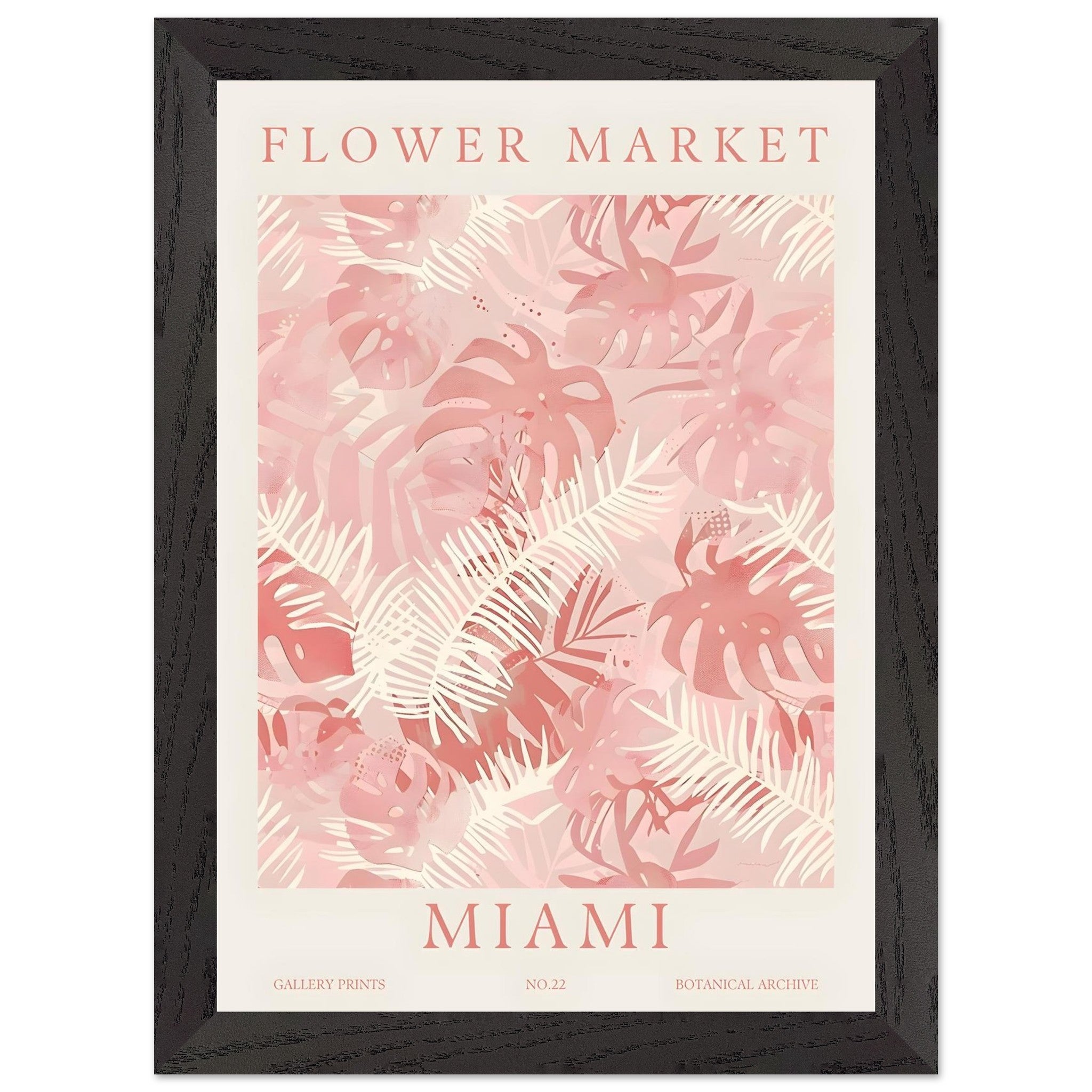 Artfulprints Poster met Lijst Flower market - Miami - A4 21x29.7 cm -