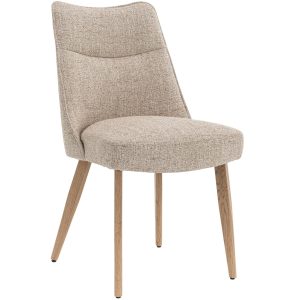 DÉJA Living Eetkamerstoel Meau – Beige/Naturel – Zithoogte 47cm – Set