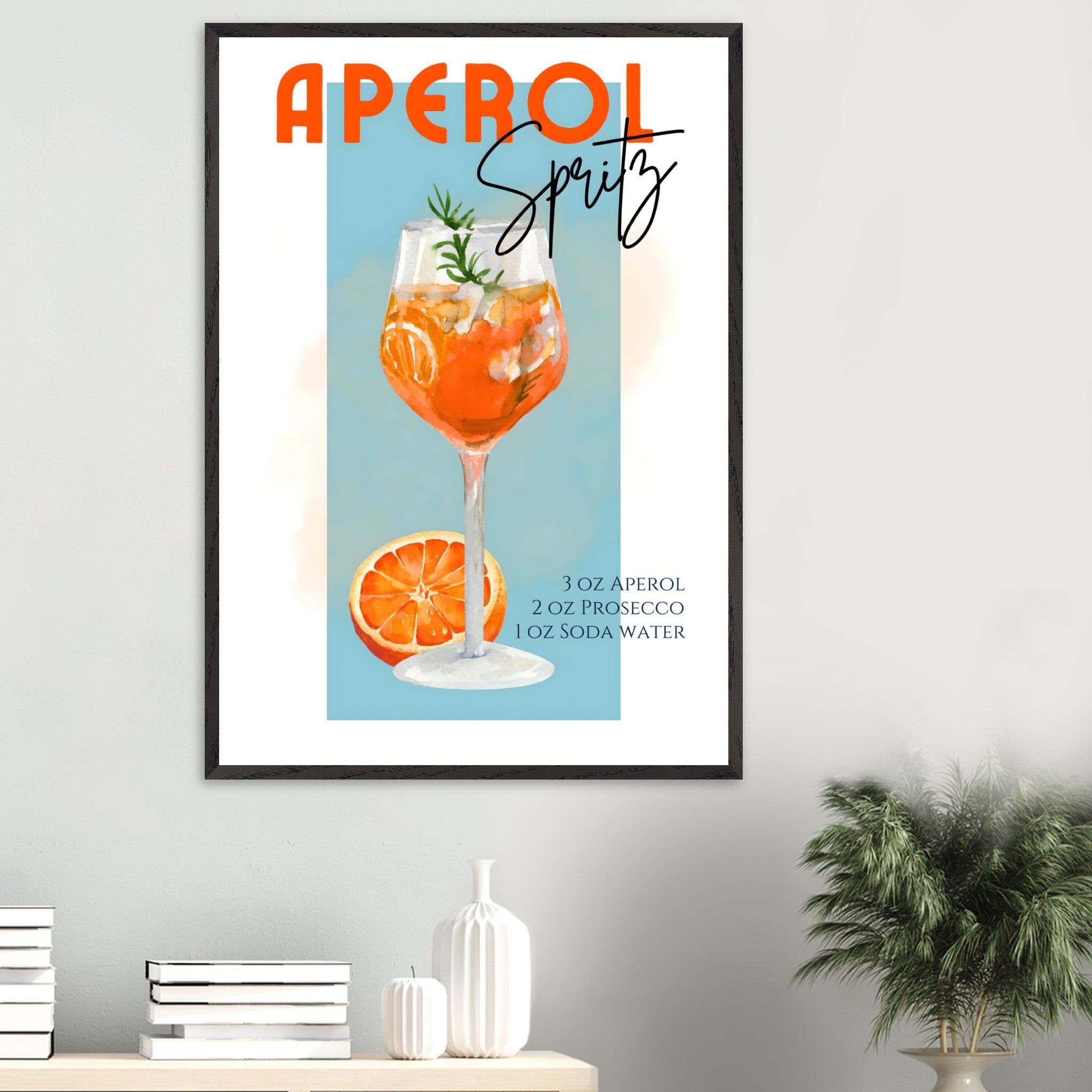 Artfulprints Poster Aperol Spritz - Blue - 70x100 cm - Blauw