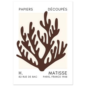 Artfulprints Poster Matisse – Coral harmony brown – 50×70 cm – Bruin Artfulprints Poster Matisse – Coral harmony brown – 50×70 cm – Bruin