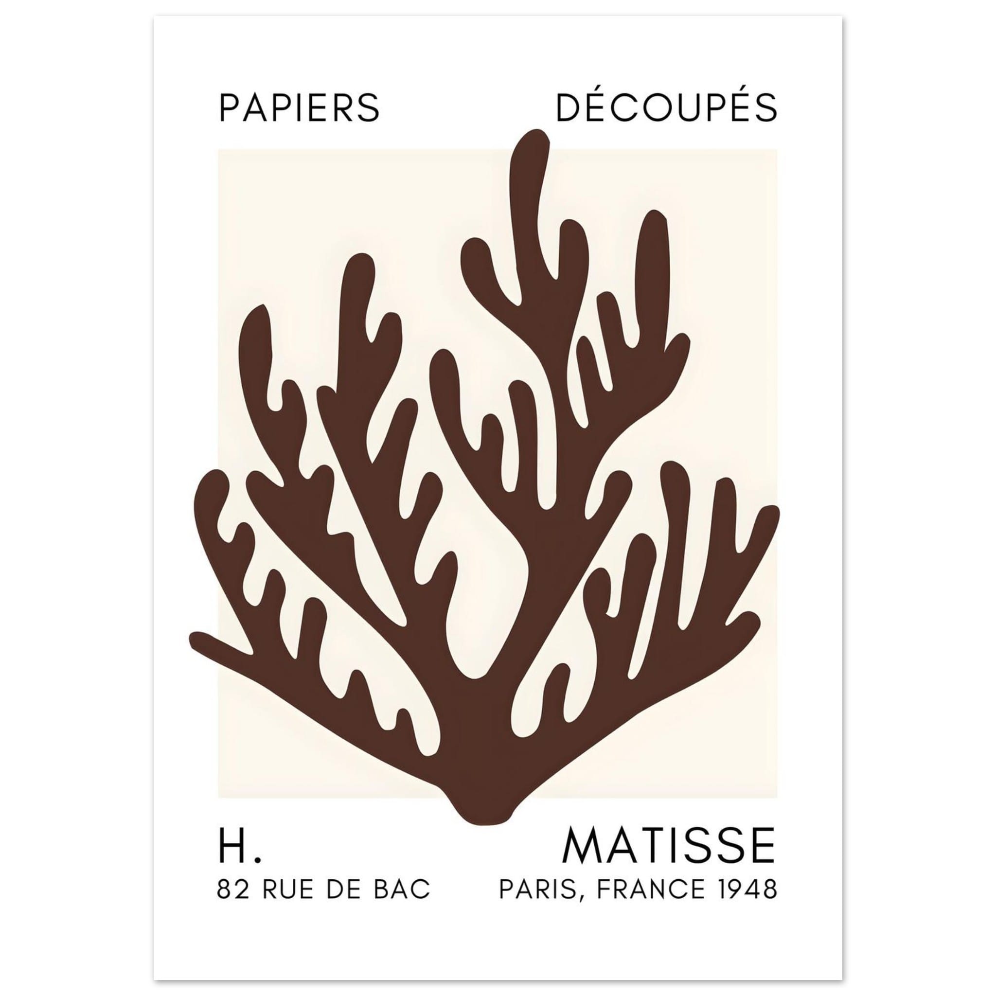 Artfulprints Poster Matisse – Coral harmony brown - 50x70 cm - Bruin