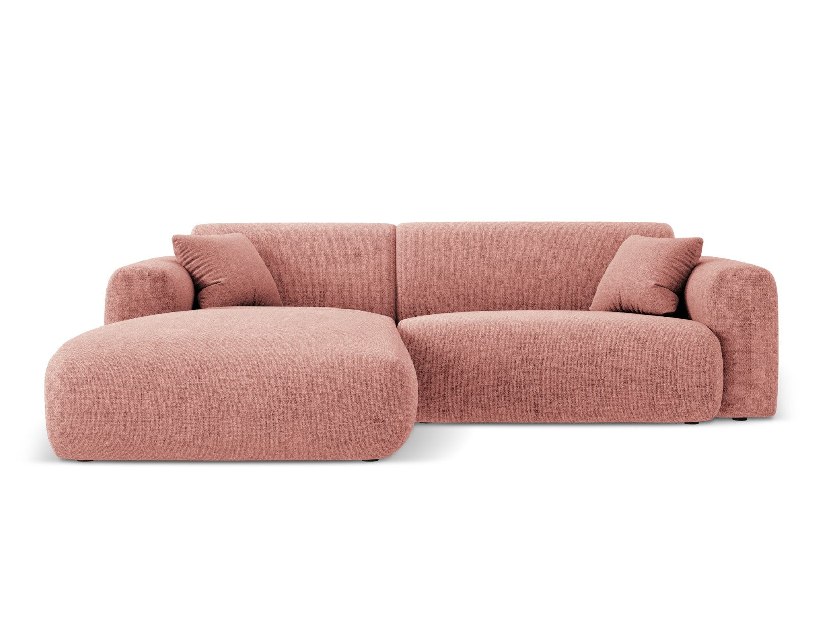 Cosmopolitan Design linker hoekbank Nolio 4-zits, chenille, roze - 170