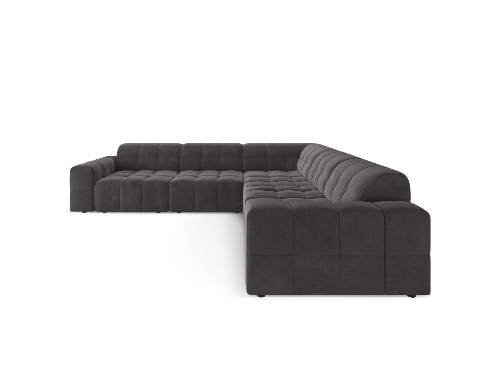 Cosmopolitan Design Hoekbank CHICAGO 4-zits, flueel grijs - 285x285x78