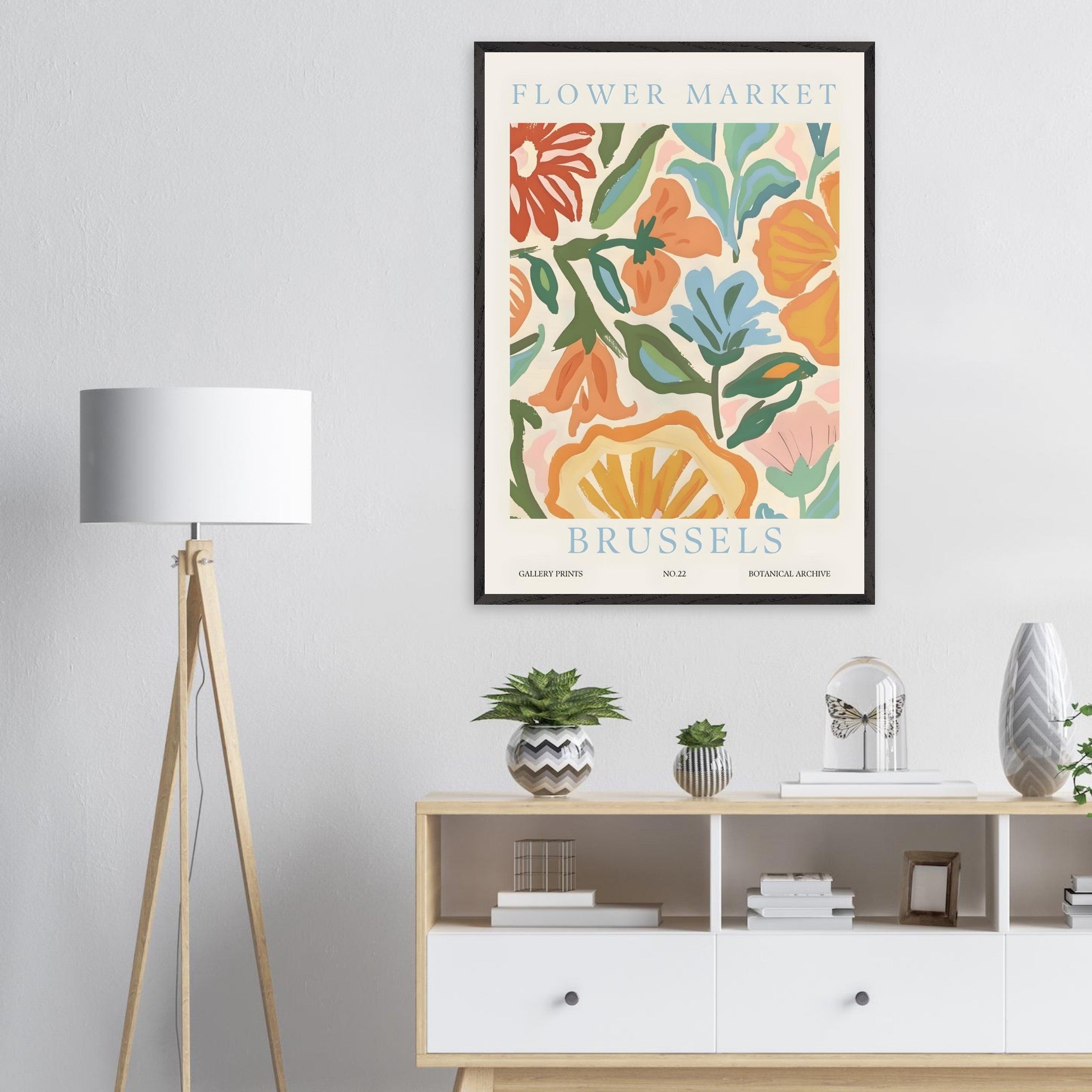 Artfulprints Poster Flower market - Brussels - 70x100 cm - Meerkleurig