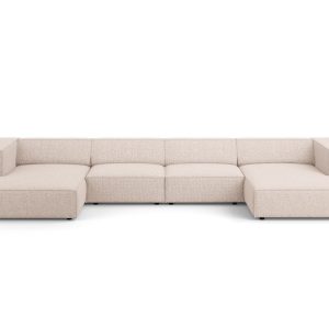 Cosmopolitan Design Panoramische bank Arendal 6-zits, chenille, beige Cosmopolitan Design Panoramische bank Arendal 6-zits, chenille, beige