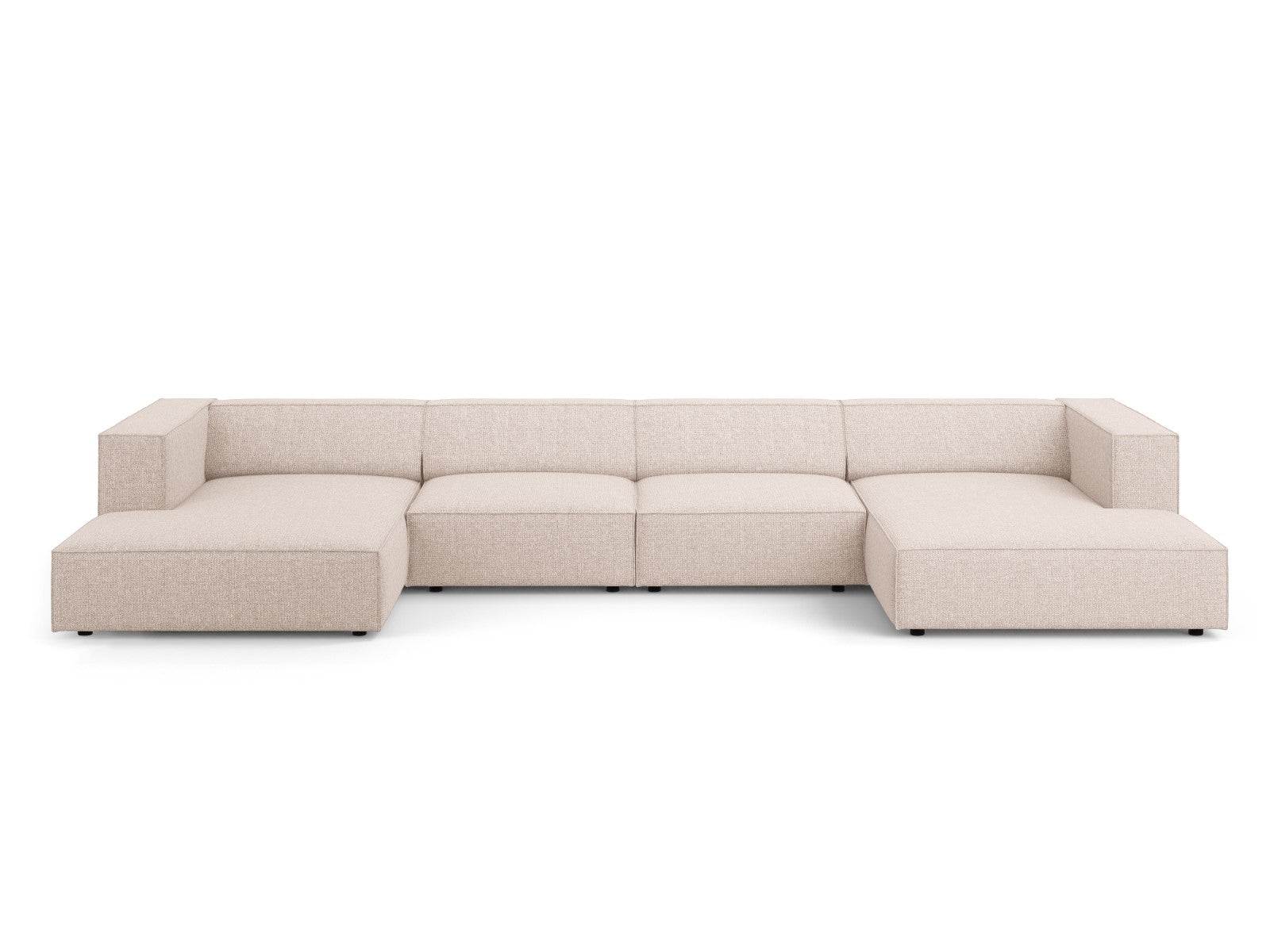 Cosmopolitan Design Panoramische bank Arendal 6-zits, chenille, beige