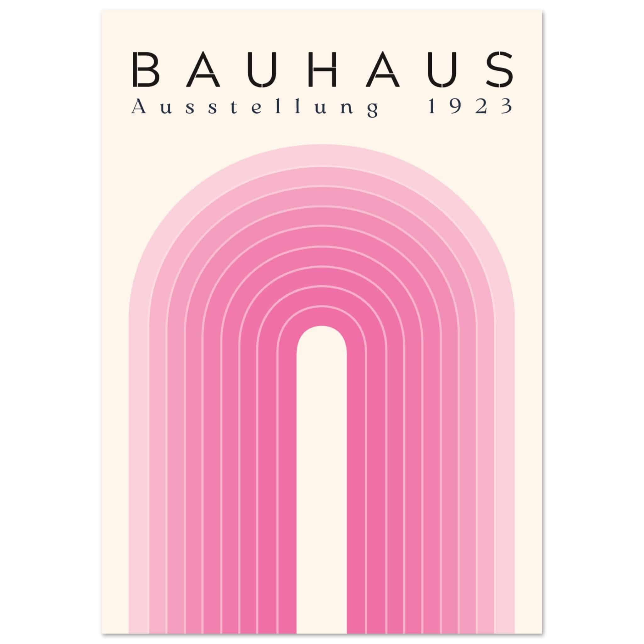 Artfulprints Poster Bauhaus - Pink rainbow - A4 21x29.7 cm - Roze