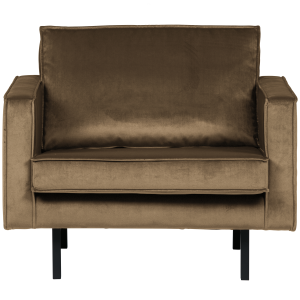 WOOOD fauteuil Rodeo – Velvet – Taupe – 85x105x86