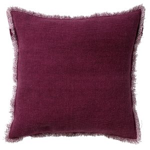 BURTO – Sierkussen 60×60 cm – gewassen katoen – Red Plum – donkerroze BURTO – Sierkussen 60×60 cm – gewassen katoen – Red Plum – donkerroze