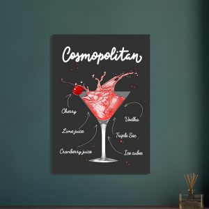 Artfulprints Cosmopolitan cocktail I – Illustratie poster 70×100 cm Artfulprints Cosmopolitan cocktail I – Illustratie poster 70×100 cm