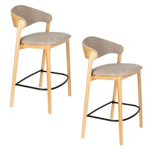 Dutchbone Babington Barkrukken rugleuning 66 cm Naturel – Set van 2 Dutchbone Babington Barkrukken rugleuning 66 cm Naturel – Set van 2