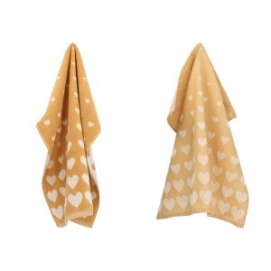 Luxe Keukendoek en Theedoek Hart Geel – Bunzlau Castle – 100% biologis