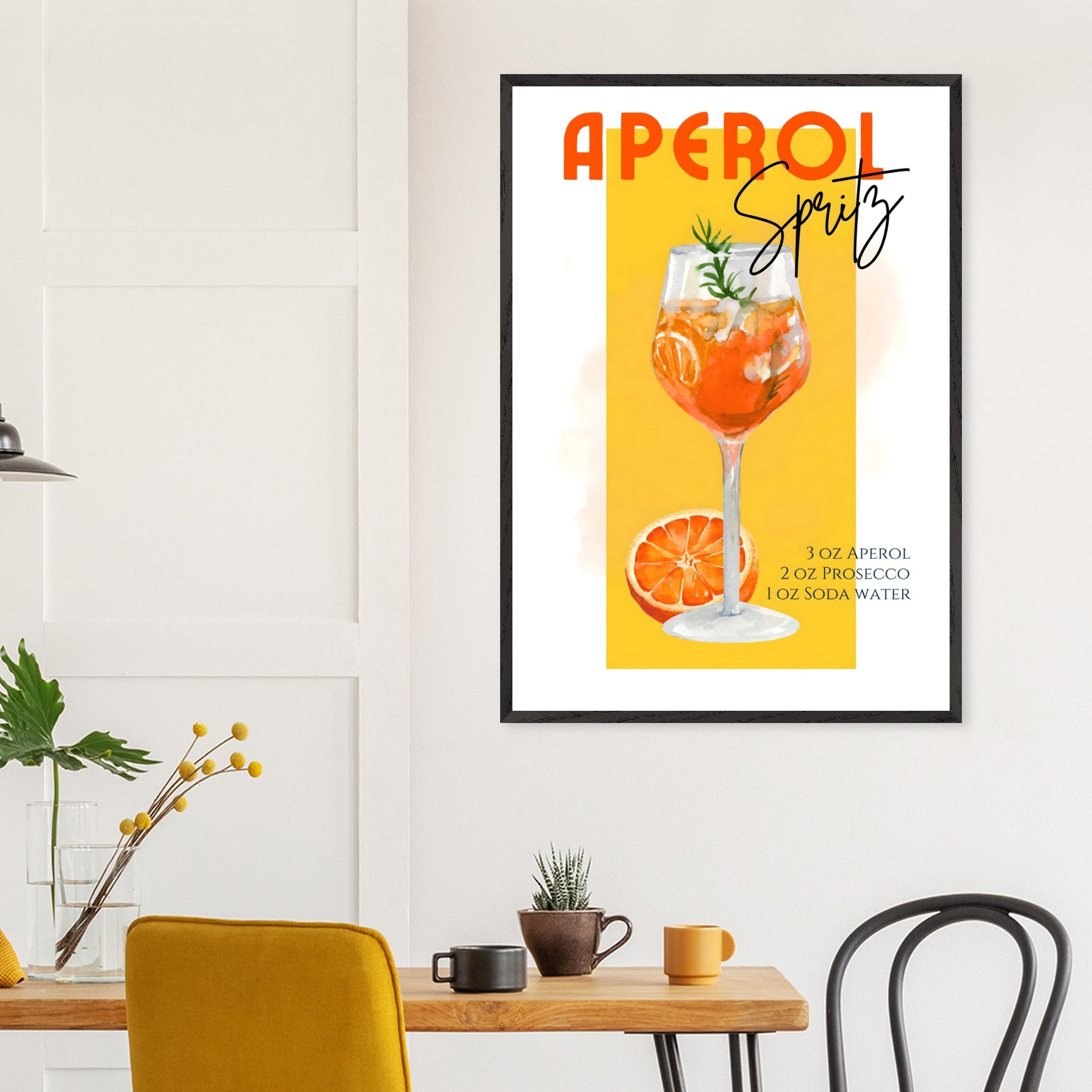 Artfulprints Poster Aperol Spritz - Yellow - 70x100 cm - Geel