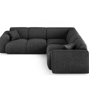Cosmopolitan Design Symmetrische hoekbank Nolio 5-zits, chenille zwart Cosmopolitan Design Symmetrische hoekbank Nolio 5-zits, chenille zwart