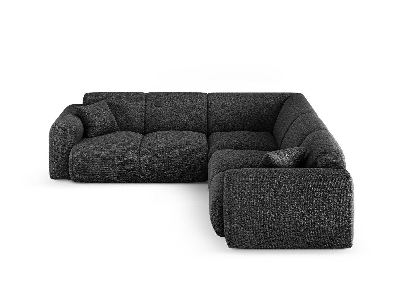 Cosmopolitan Design Symmetrische hoekbank Nolio 5-zits, chenille zwart