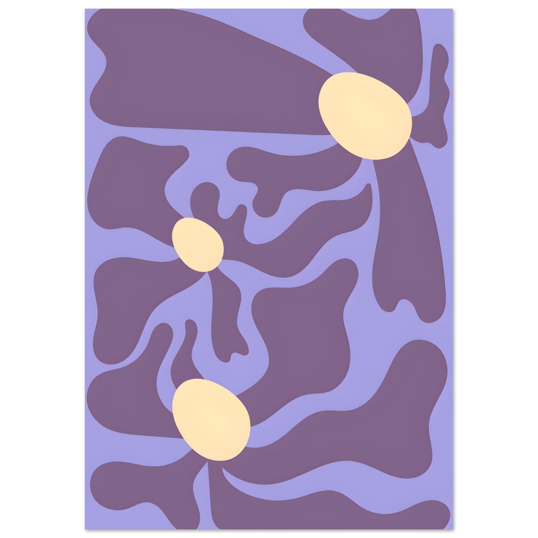 Artfulprints Poster Matisse - Purple flowers - A4 21x29.7 cm - Paars