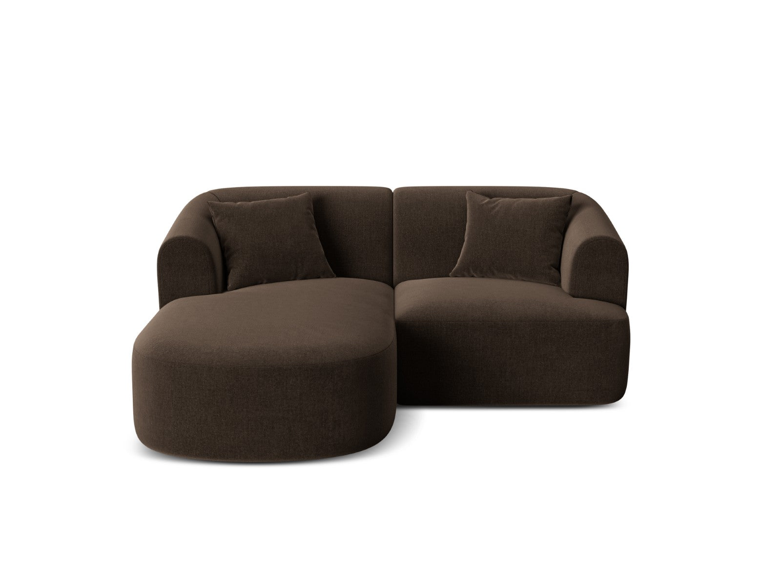 Cosmopolitan Design Modulaire hoekbank links Campi 3-zits, flueel choc