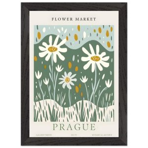 Artfulprints Poster met Lijst Flower market – Prague II – A4 21×29.7 c