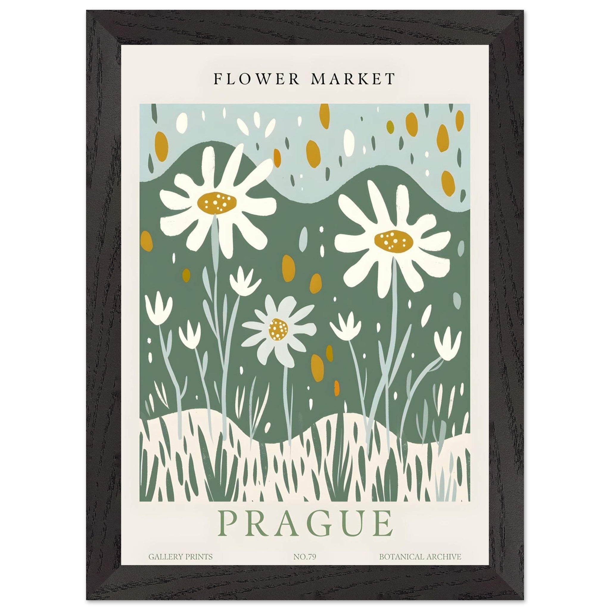 Artfulprints Poster met Lijst Flower market - Prague II - A4 21x29.7 c