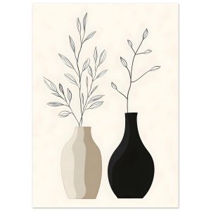 Artfulprints Poster Boho – Calm vase – 50×70 cm – Zwart / Wit Artfulprints Poster Boho – Calm vase – 50×70 cm – Zwart / Wit
